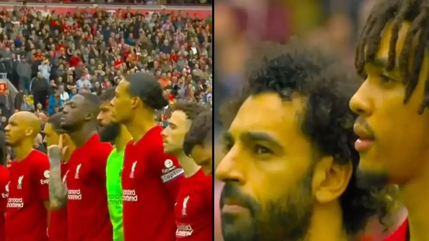 Liverpool fans boo national anthem before kick off