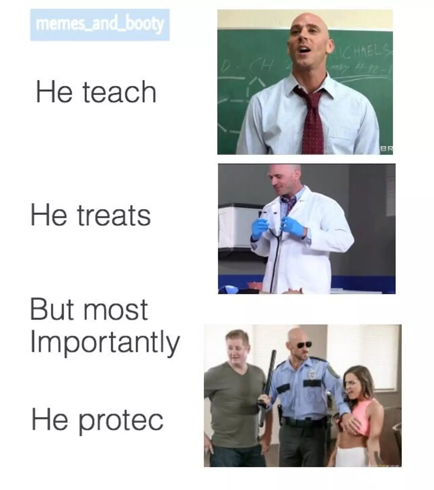 An example of the Johnny Sins memes.
