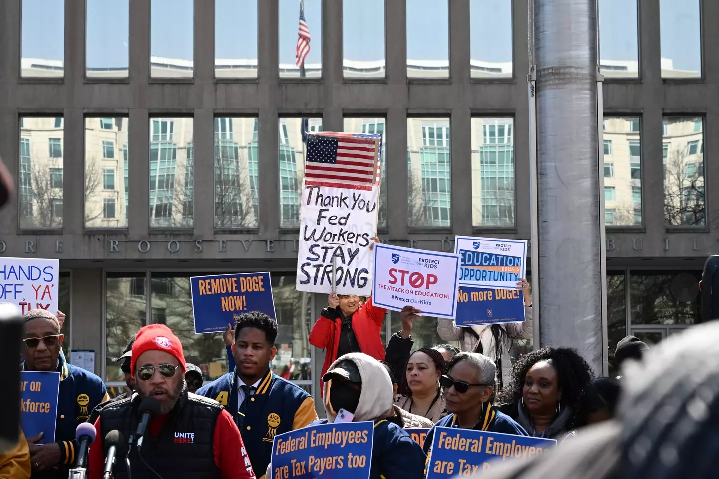Americans have been rallying behind federal workers in recent weeks (ALEX WROBLEWSKI/AFP via Getty Images)
