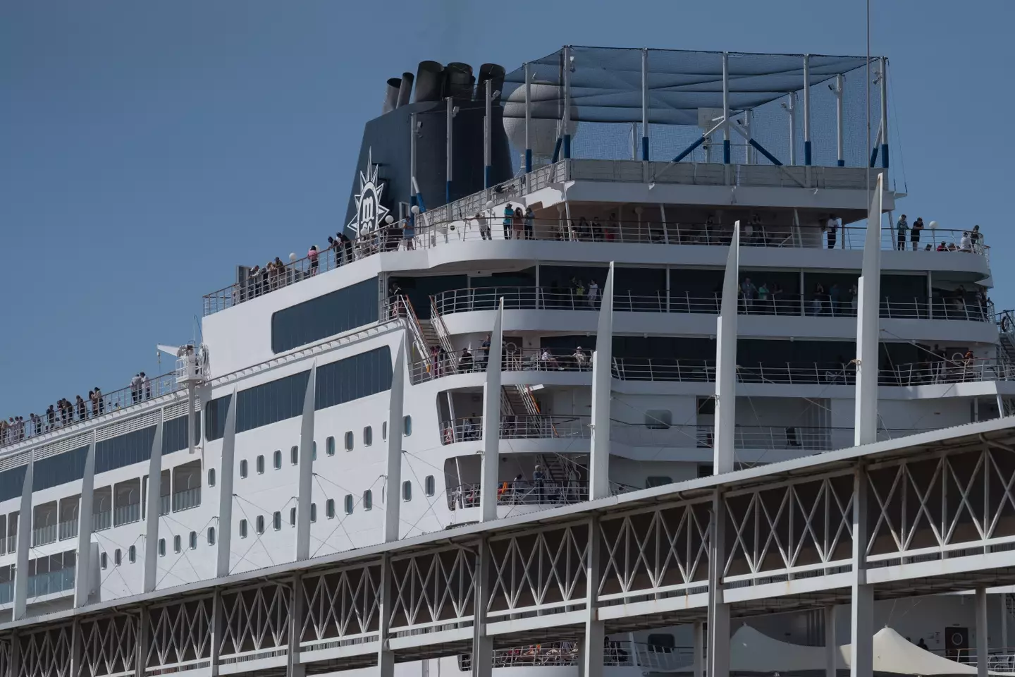 The MSC Cruises vessel found itself stuck at port in Barcelona.
