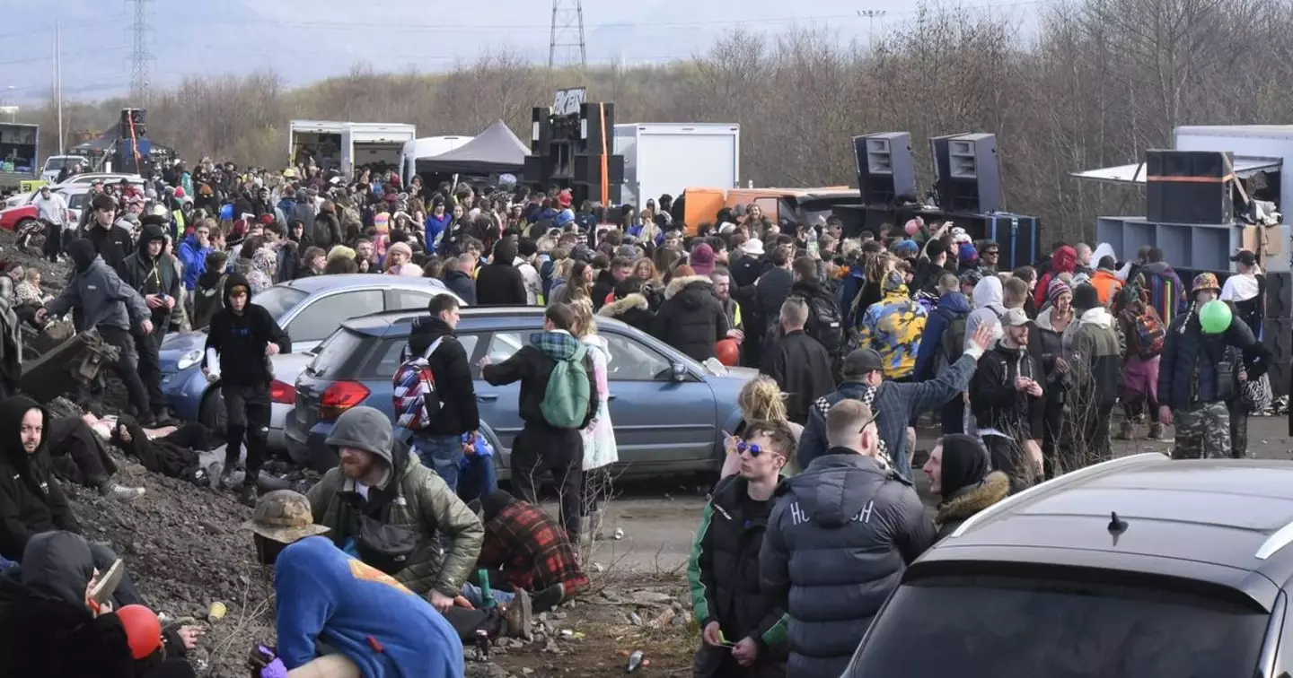 An ‘unlicensed music event’ happened at the Kenfig Industrial Estate in Margam, Port Talbot.