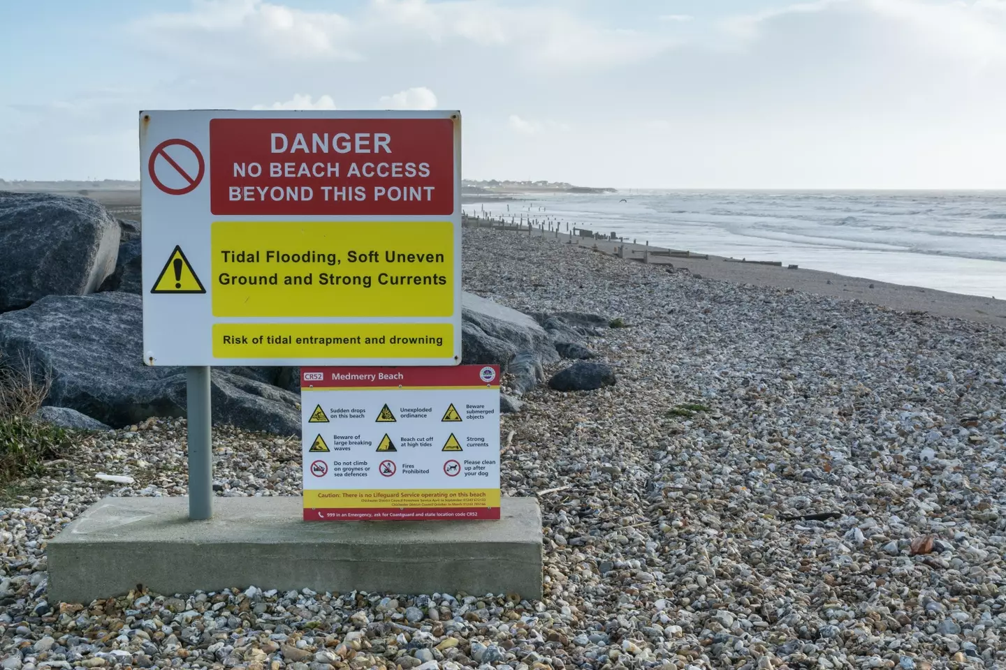 Members of the public are banned from using the beach.