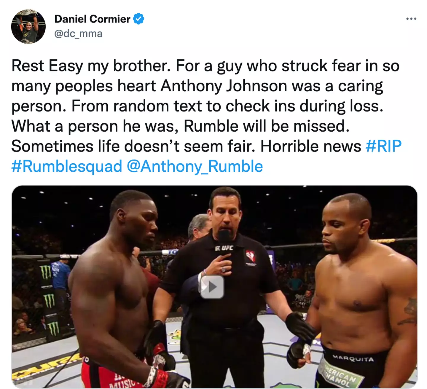 Daniel Cormier fought Johnson twice for the belt.