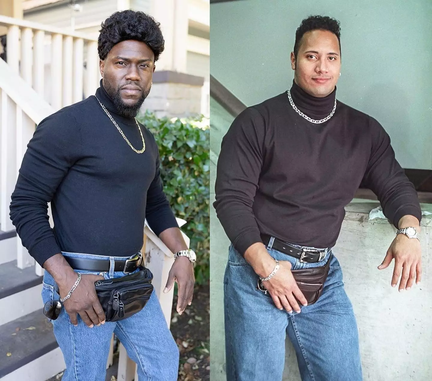 Kevin Hart as The Rock and The Rock as The Rock.
