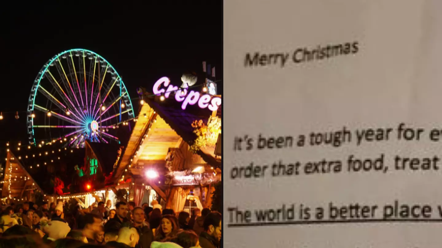 Woman in tears after stranger hands her incredible note at Winter Wonderland