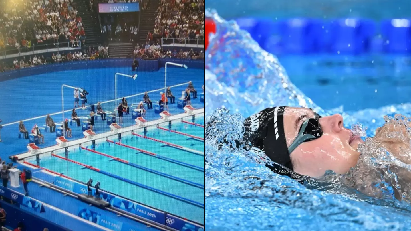 Slovakian swimmer collapses after Olympic event and is stretchered away in worrying scenes