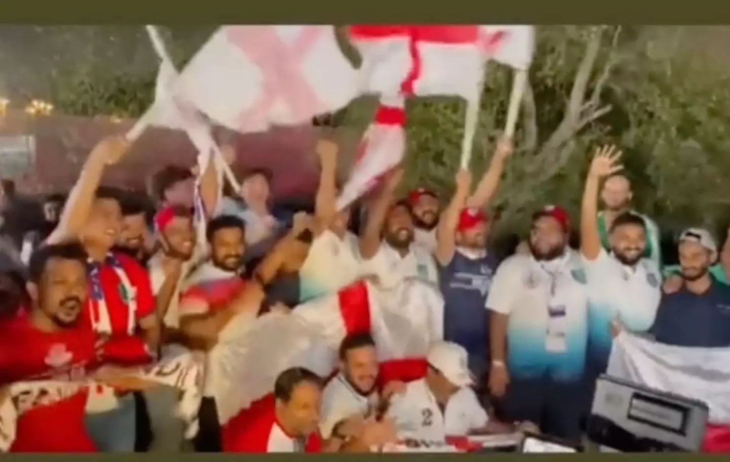 England fans appeared to get the Three Lions tune wrong.