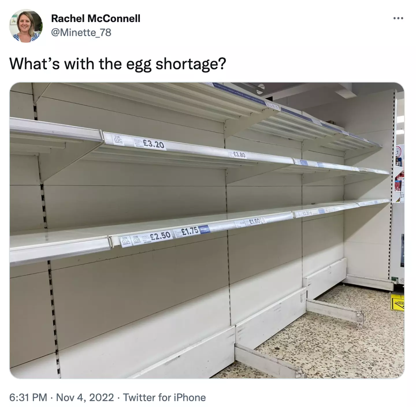 Eggs have completely disappeared from some British supermarkets.