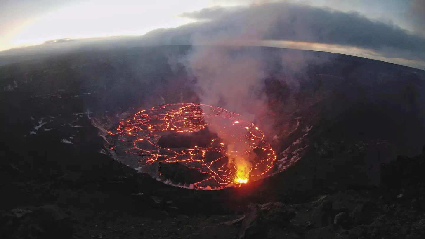 Eruption within Halemaumau, at Kilauea summit on 4 October 2021.