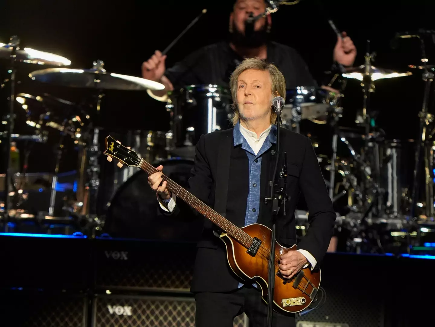 Sir Paul McCartney kicked off the UK leg of his tour in Manchester (PA)