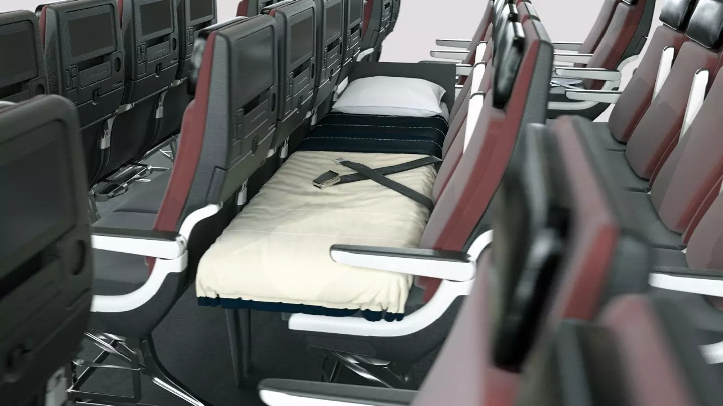 Qantas airline's updated crew rest area.
