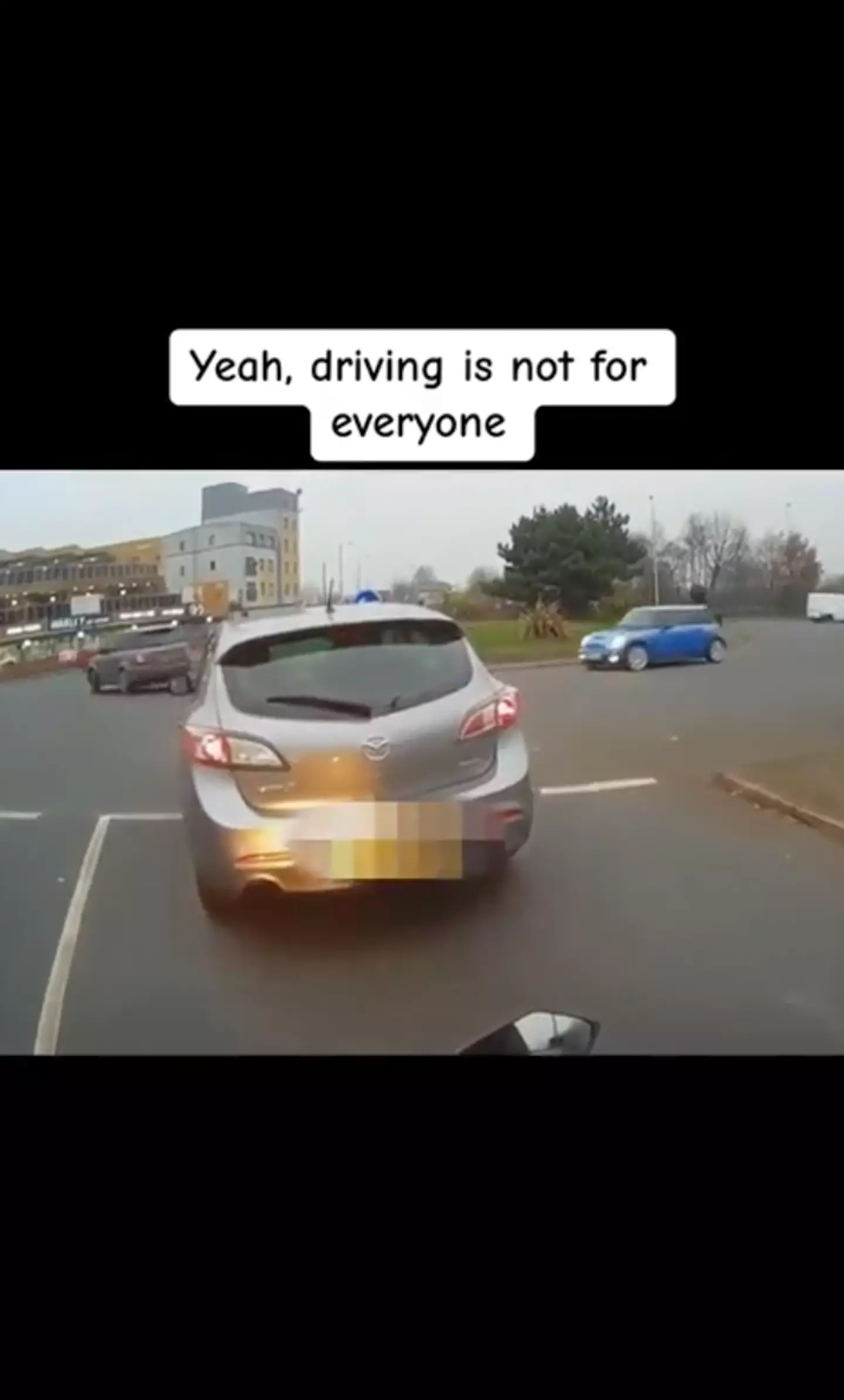 The motorcyclist has gone viral after their dash cam footage was uploaded.