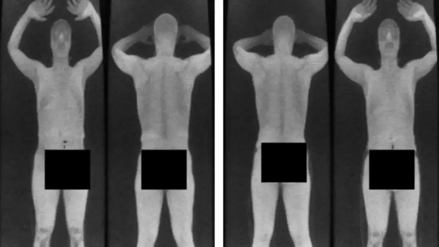 People can't believe what airport security were able to see when passengers walked through X-Ray machine
