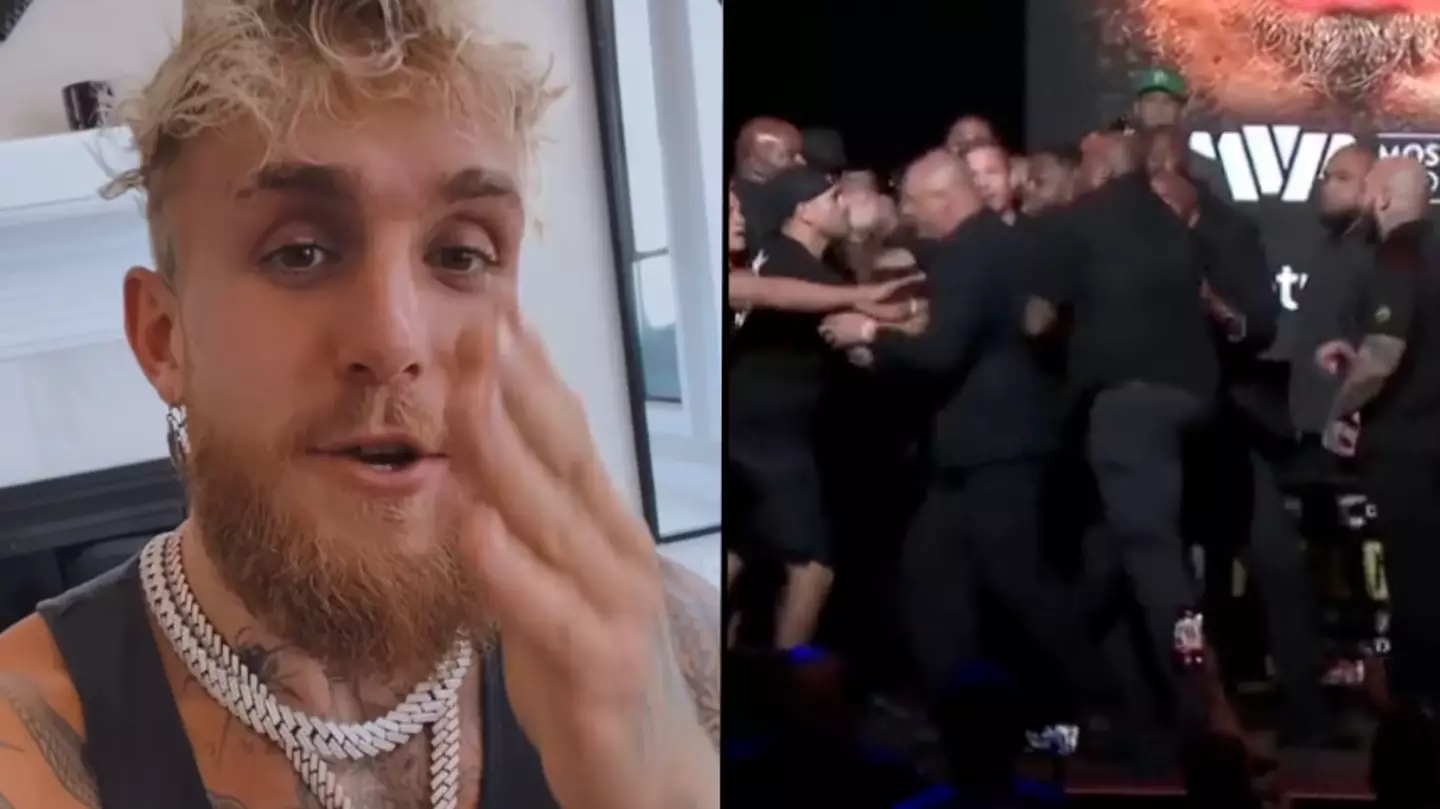 Jake Paul speaks out after ‘full on’ brawl breaks out at Nate Diaz press conference