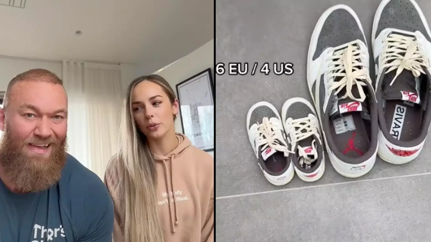 The Mountain shares stunning video showing massive size difference between him and his wife