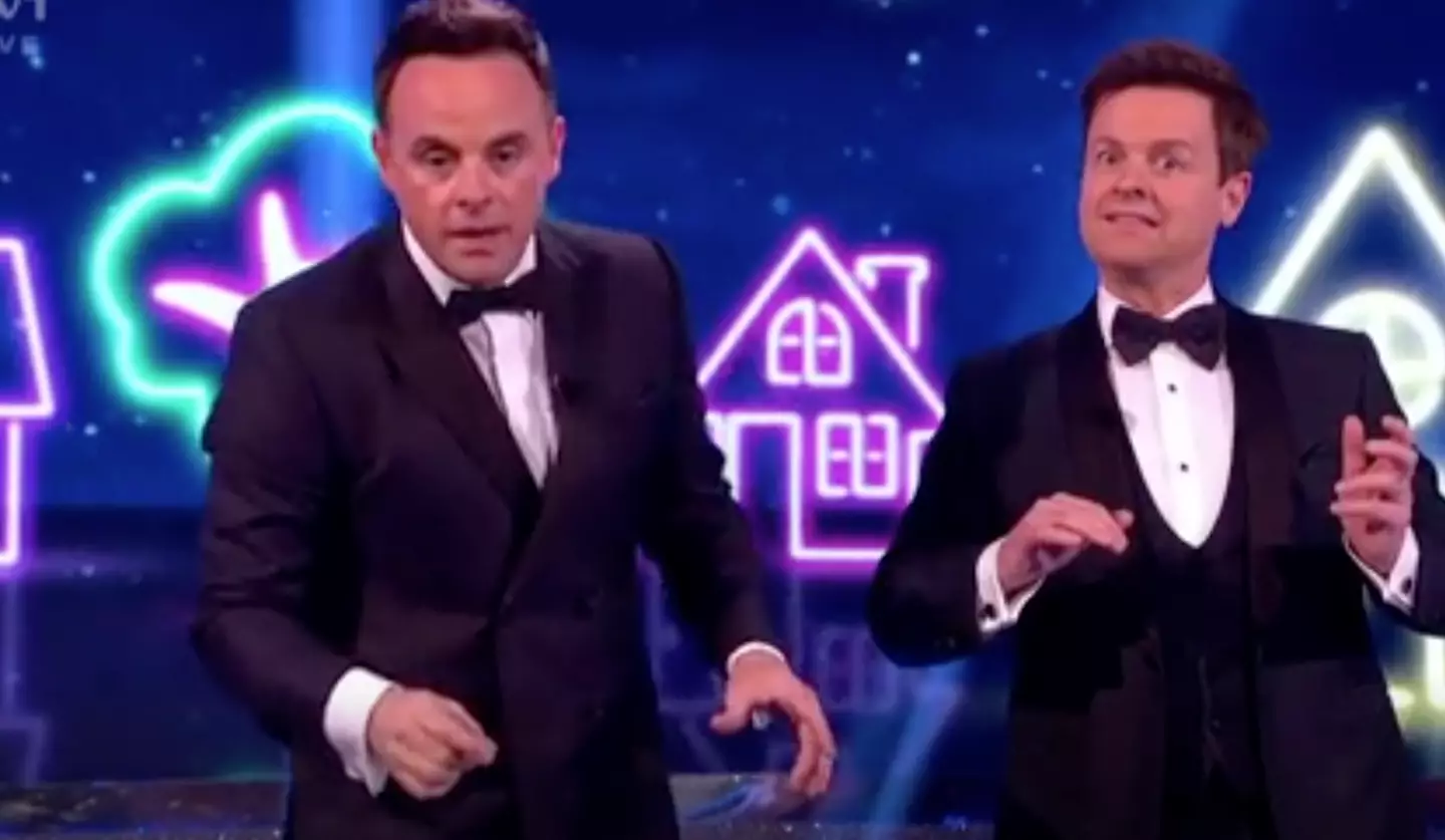 Ant and Dec were left covering their blushes after the blunder. (ITV)