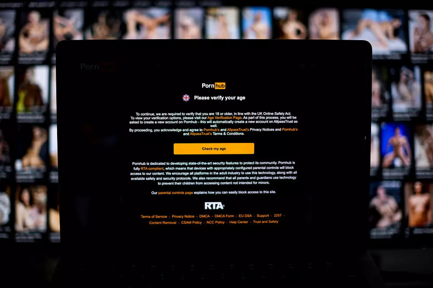 Pornhub's numbers in the UK have dropped since the proof of age requirements were first introduced (Getty Stock)