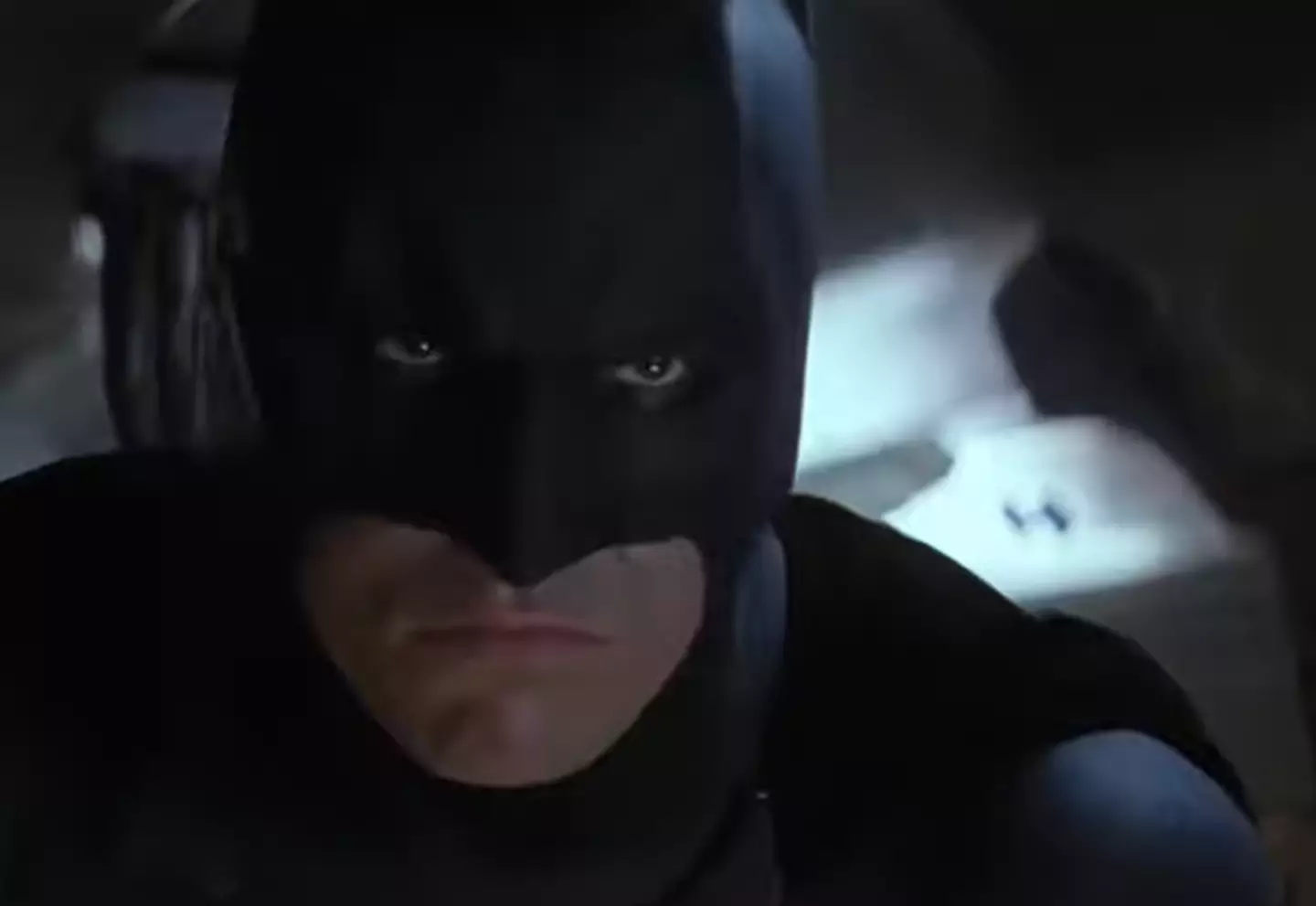Right here Batman is literally standing on the device that vaporises all water around it, but not the water in him. (Warner Bros)