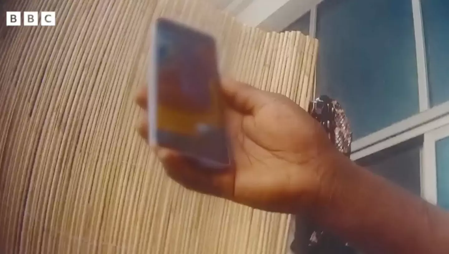 He was seen flicking through images of women while speaking to the undercover reporter (BBC)