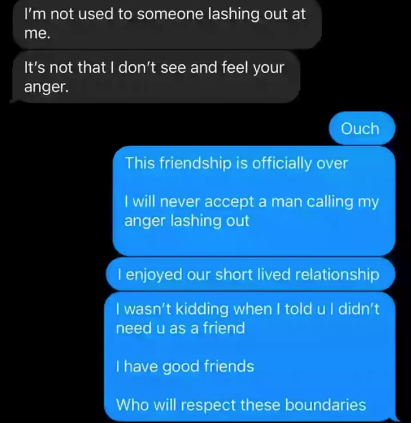 The texts appear to be directed at a male friend (Instagram/@justinbieber)