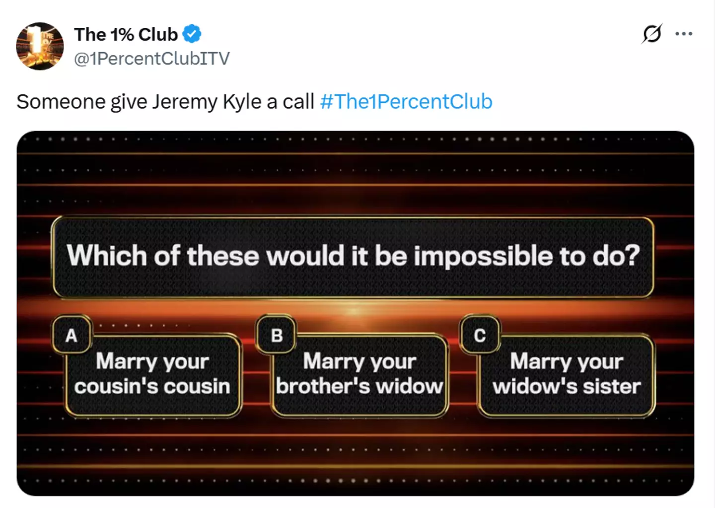 This was the tricky question (X/@1PercentClubITV)