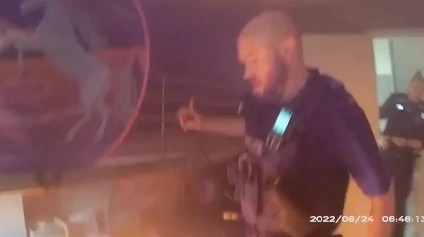 A children's bedroom was on fire when police arrived.