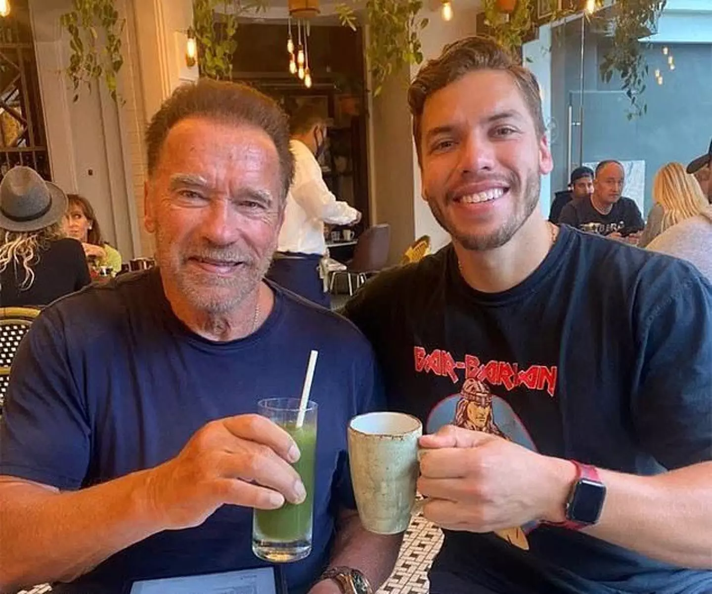 Joseph Baena pictured with his dad Arnold.