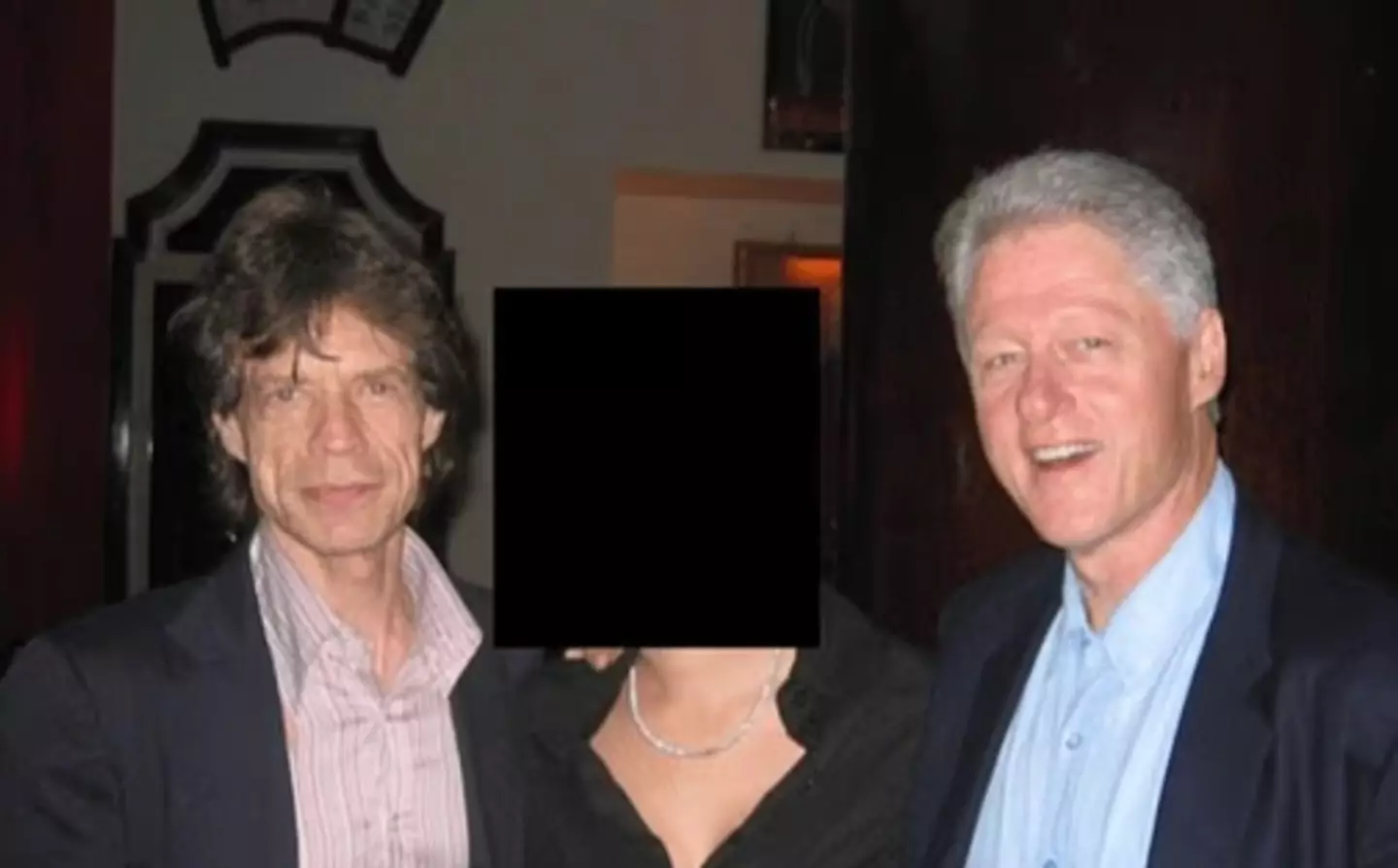 The Rolling Stones frontman, Clinton and an unknown woman (Department of Justice)