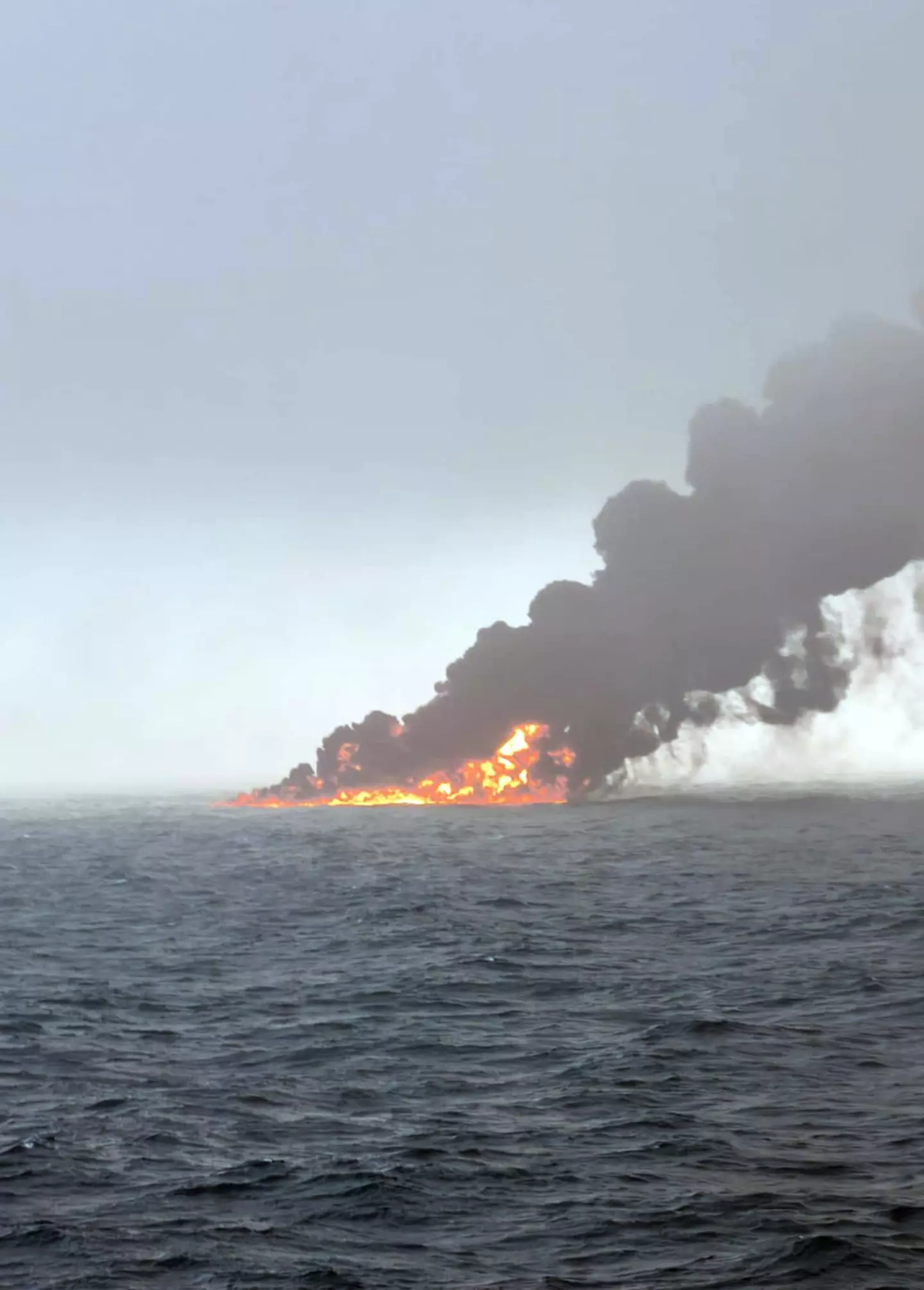 The raging fire in the North Sea could be seen for miles (Bartek Smialek/PA Wire)