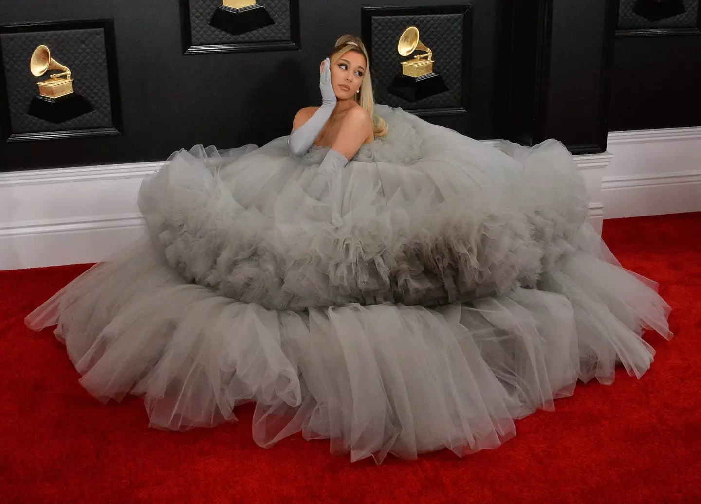 Ariana Grande at the Grammy Awards in 2020.