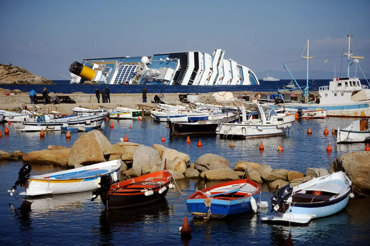The ship hit rocks off of the Giglio coast (FILIPPO MONTEFORTE/AFP via Getty Images)