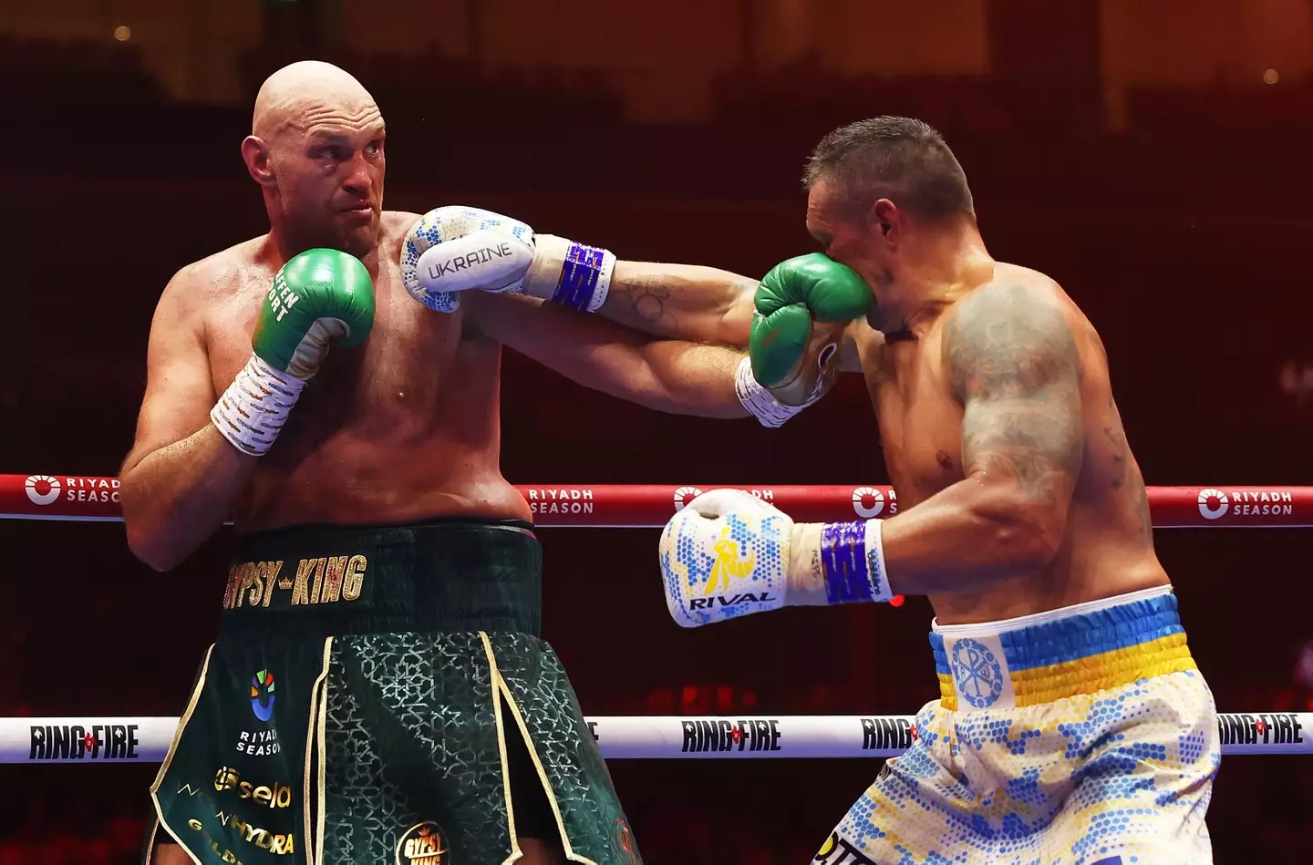 Fury and Usyk went 12 rounds in the Ring of Fire match. (Richard Pelham/Getty Images)