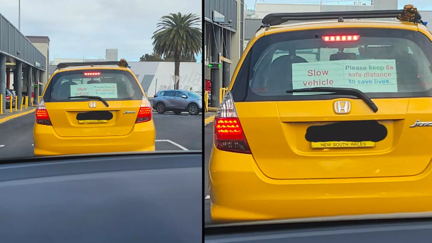 Drivers baffled after spotting handmade sign in boot of someone’s car