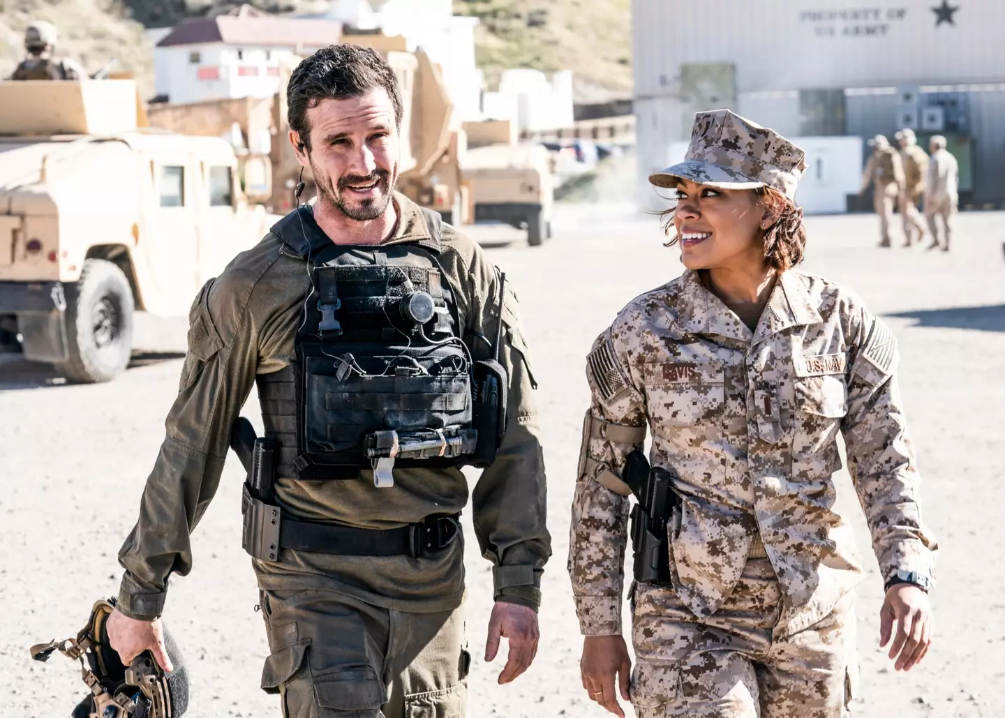 Ransone on set of SEAL Team (Erik Voake/CBS via Getty Images)
