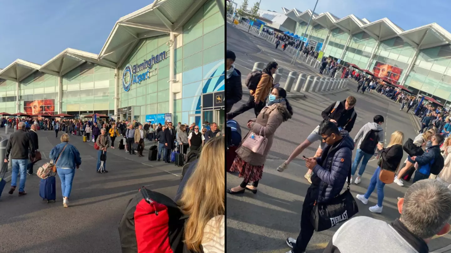 Passengers Forced To Queue Outside At Chaotic UK Airport