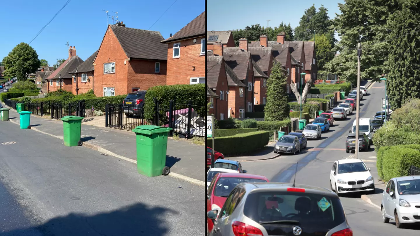 Neighbours Block Road With Bins To Stop Workers Parking