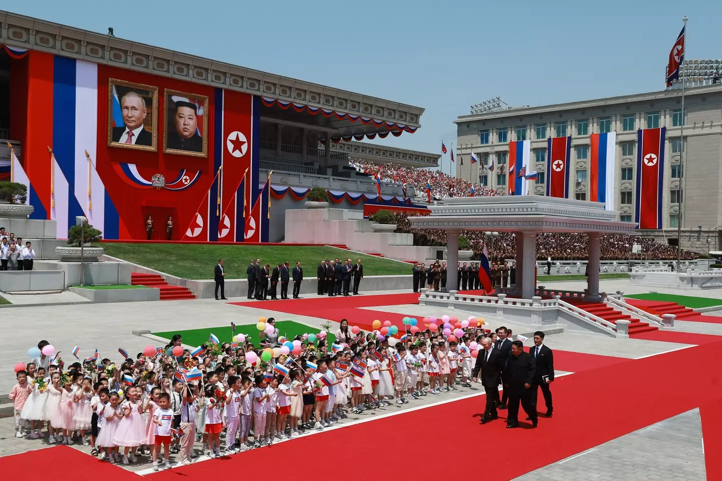 North Korea say there is an 'alliance and brotherhood' with Russia. (VLADIMIR SMIRNOV/POOL/AFP via Getty Images)