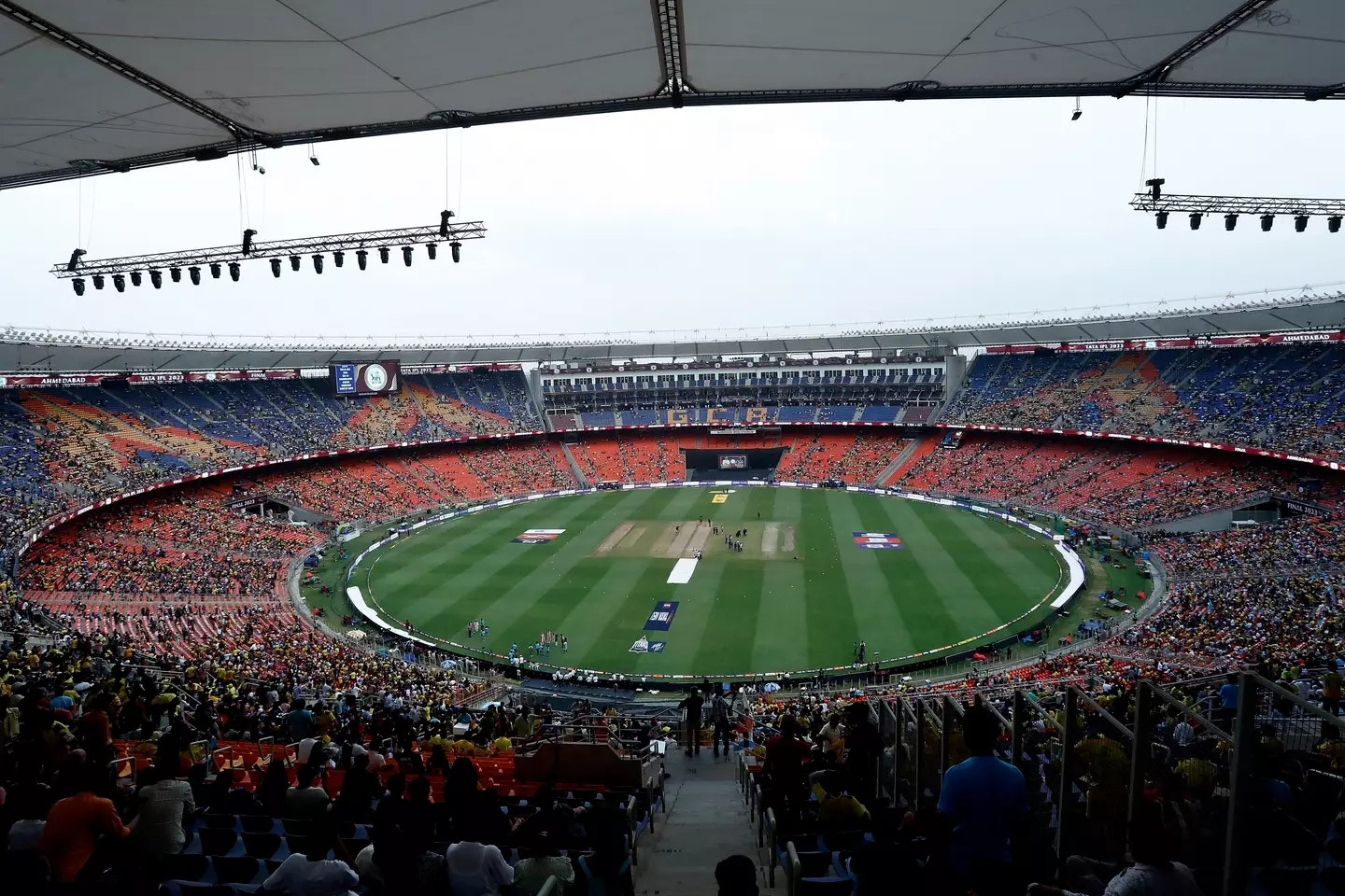 A general view of the stadium is seen before the 2023 IPL Final match between Chennai Super Kings and Gujarat Titans.
