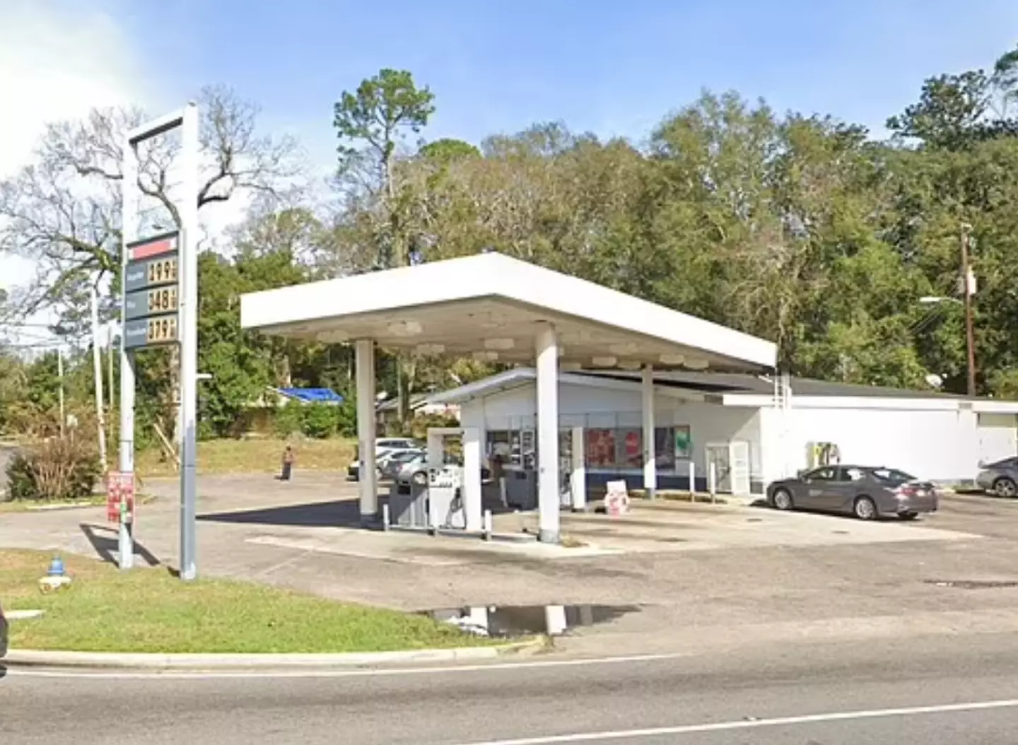 The petrol station in Mobile.