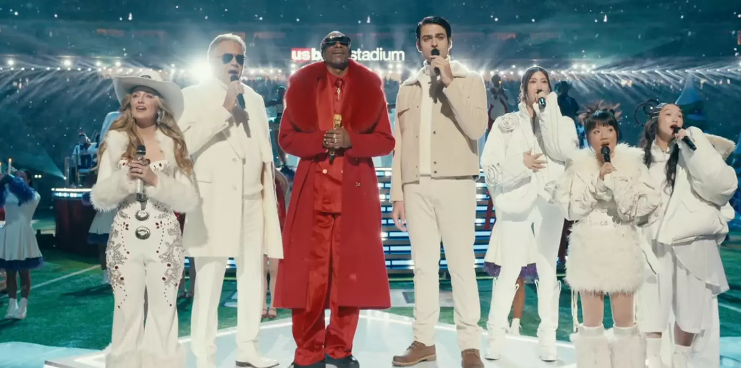 Snoop welcomed a variety of guests including (left to right) Lainey Wilson, Andrea Bocelli, Matteo Bocelli and HUNTR/X (Netflix)