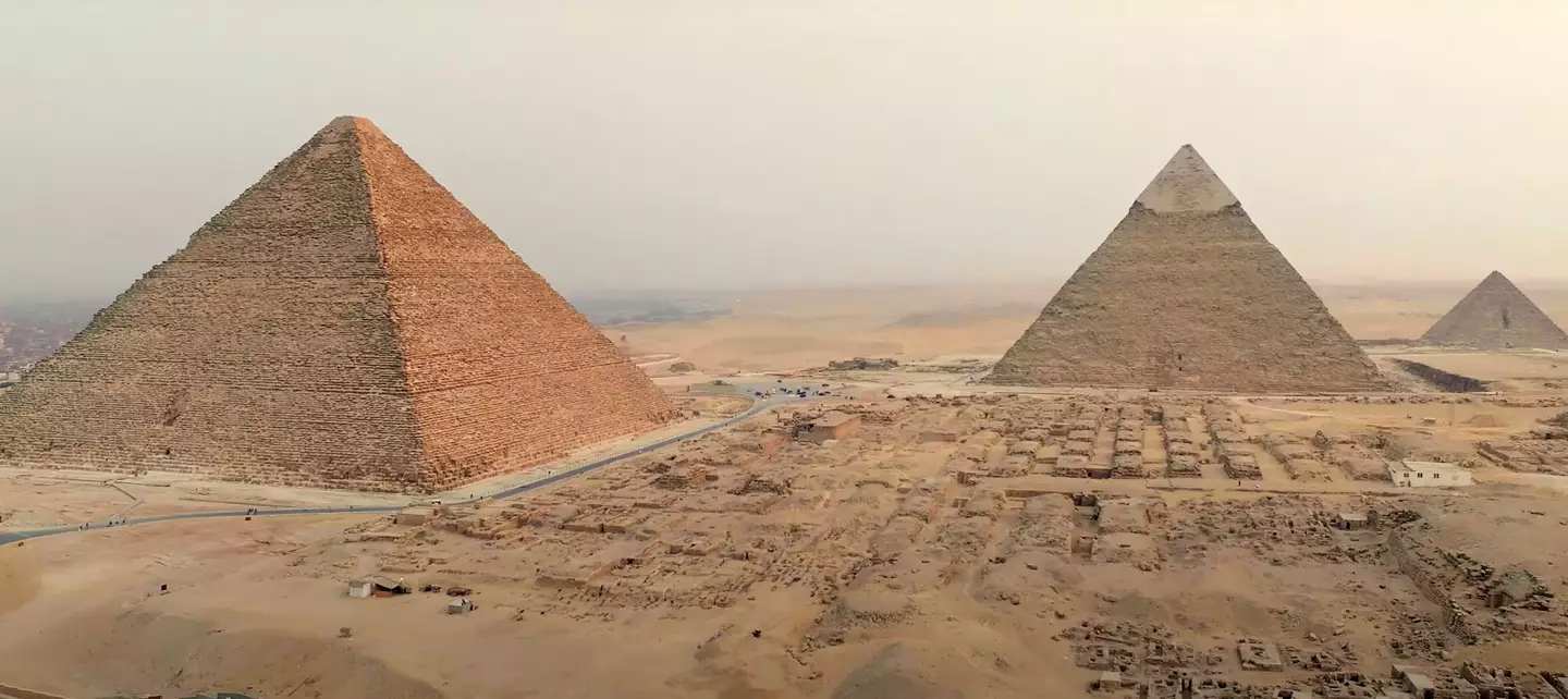 The Giza necropolis (YouTube / @MrBeast)