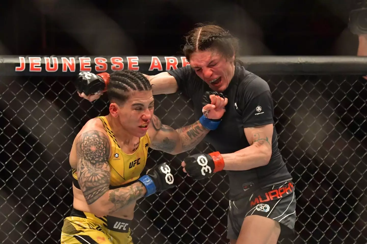 UFC fighter Lauren Murphy suffered a brutal loss after her bloodied face left her looking unrecognisable.