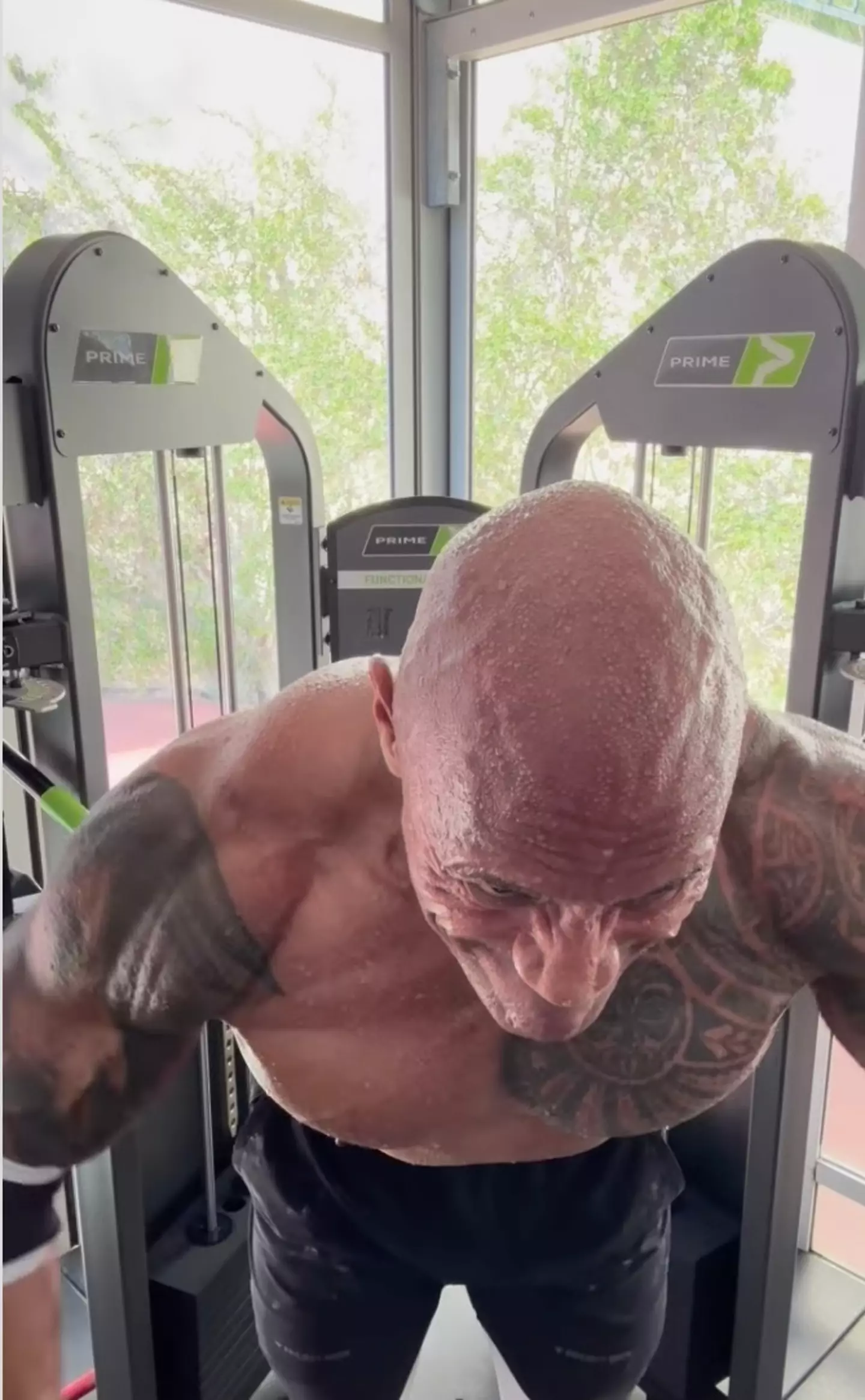 Social media users couldn't believe how much sweat The Rock produced.