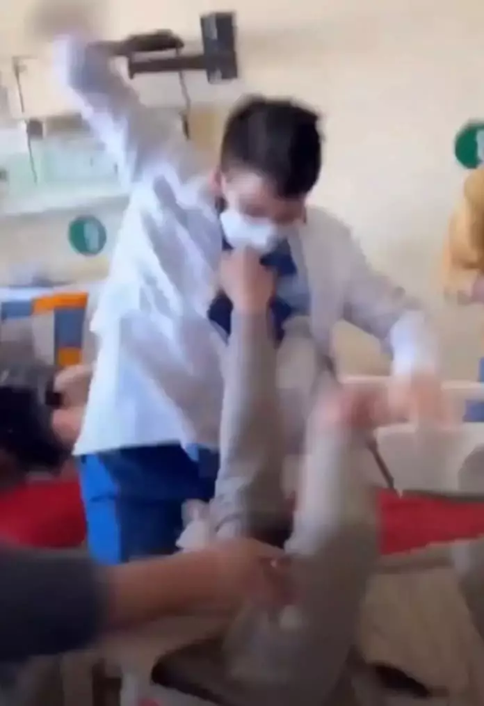 The argument is said to have broken out after the patient complained that the medic was being rude (Facebook)