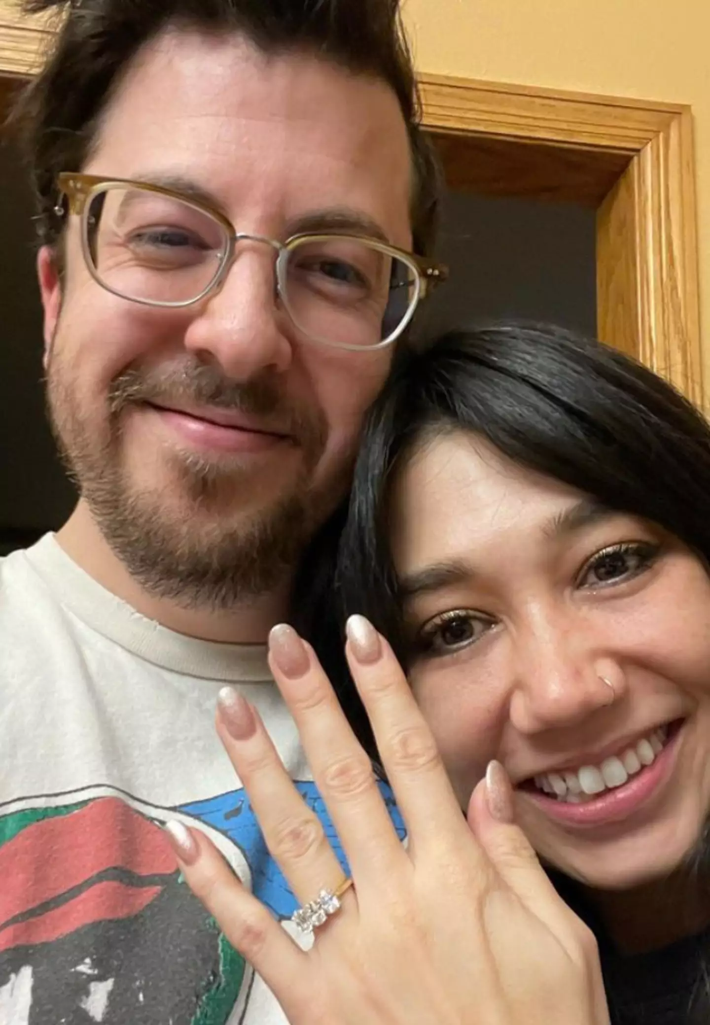 The couple got engaged in December.