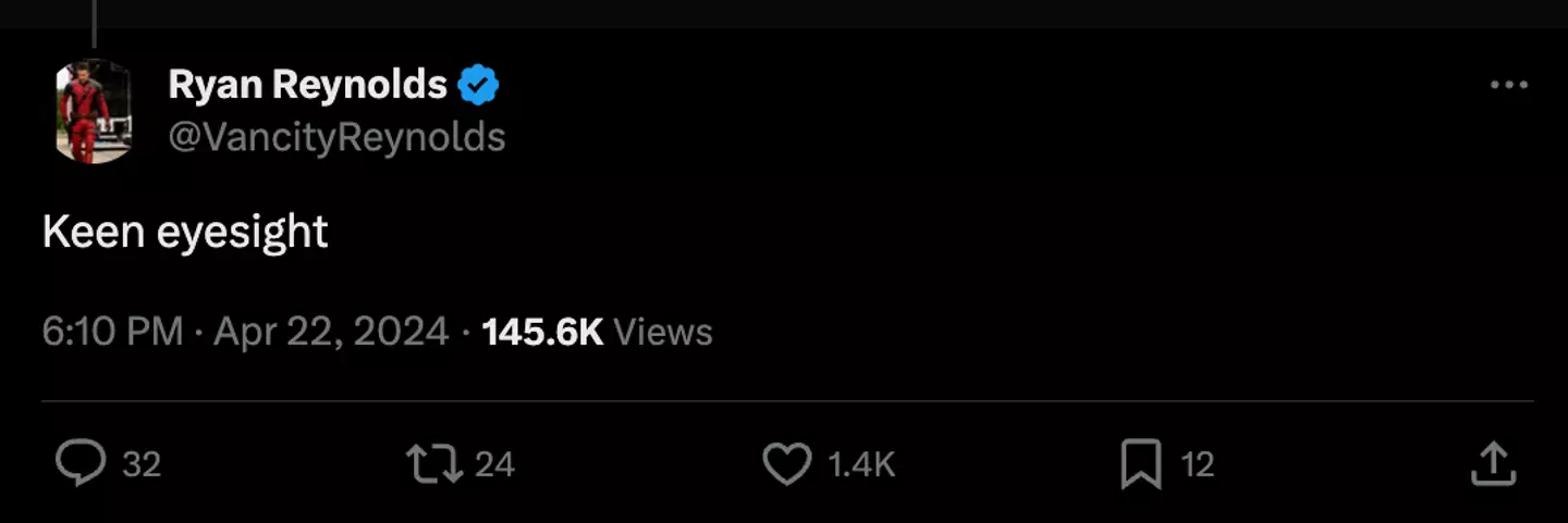 Reynolds himself also commented on their observation. (X/VancityReynolds)