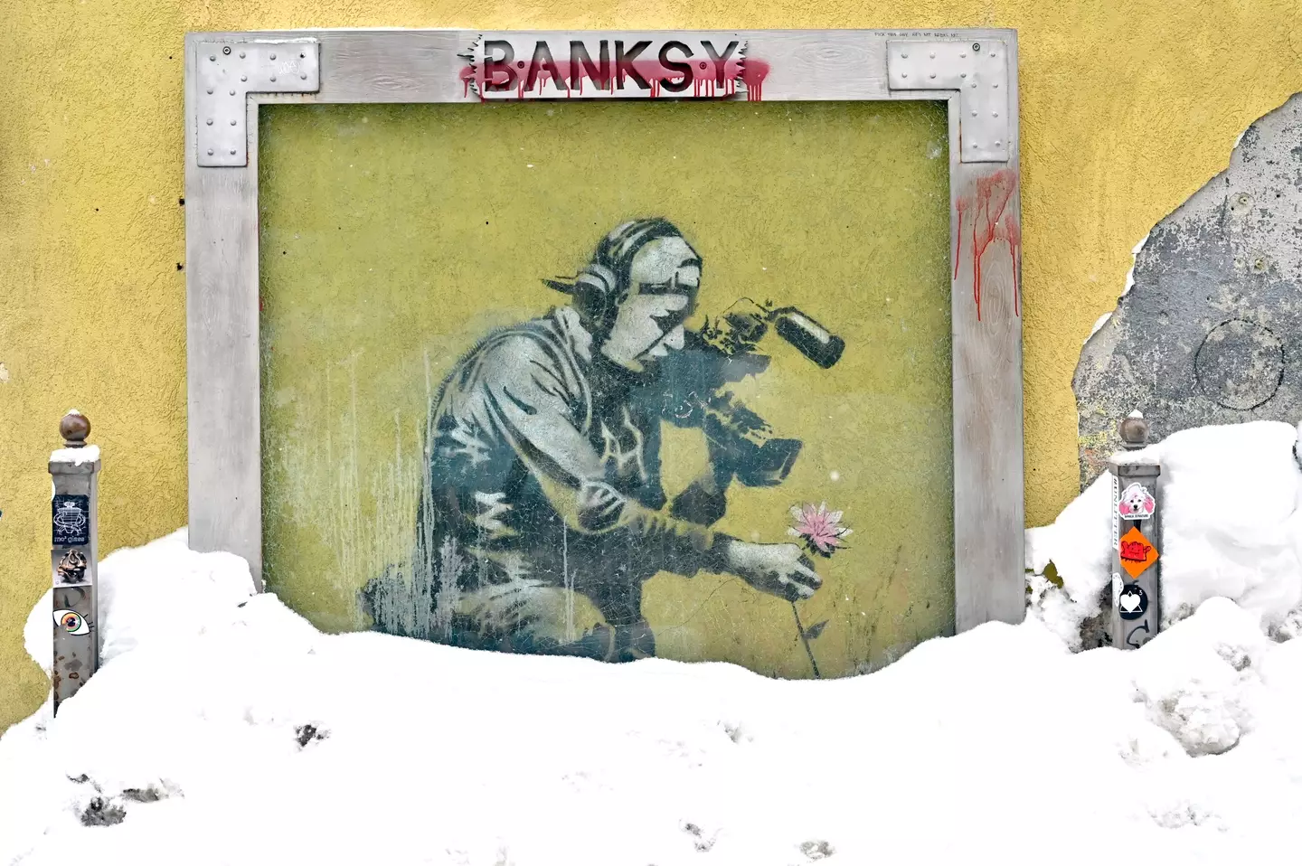 Banksy's paintings adorn walls around the world.