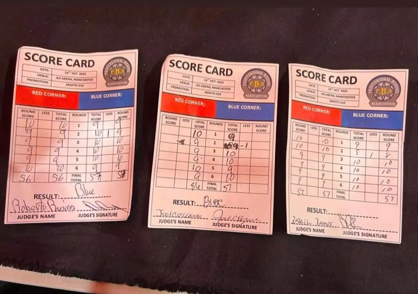 One of the judge's scorecards didn't add up.