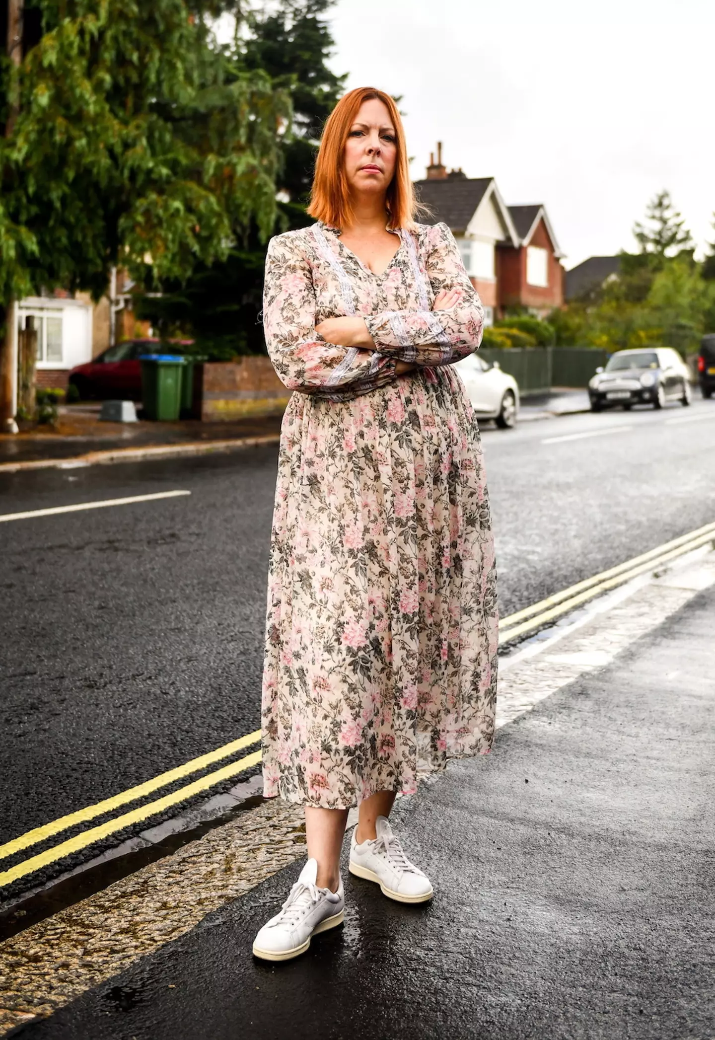 Jodie Whitworth protested the 5G mast installation.