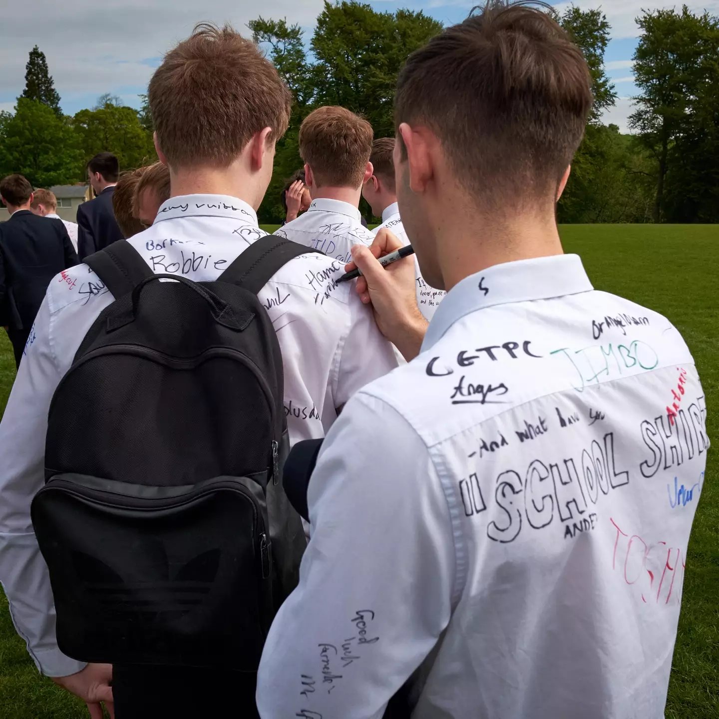 Signing shirts on the last day of school is a fine old tradition in the UK.